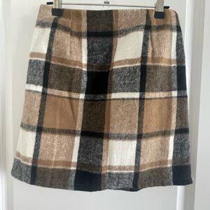 Plaid Tan and Black Women's Skirt